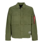 Alpha Industries Färgblock Overshirt Jacka Mörk Oliv Green, Herr