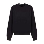 Alexander Wang Svart Logotyp Präglad Jumper Sweater Black, Dam