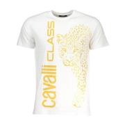 Cavalli Class Vit Bomull Logo T-shirt Korta ärmar White, Herr