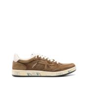 Premiata Bruna Sneakers med Kontrasterande Detaljer Brown, Herr