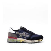 Premiata Blå Mocka och Tyg Sneakers Blue, Herr