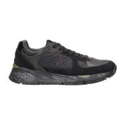 Premiata Svarta Sneakers Läder Mocka Canvas Black, Herr