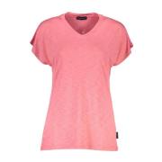 North Sails Röd V-Hals Logo T-Shirt Pink, Dam