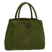 Prada Vintage Pre-owned Nylon handvskor Green, Dam