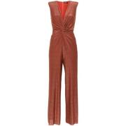 Liu Jo Röd Metallisk Randig Jumpsuit Red, Dam