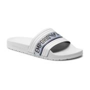 Emporio Armani Platta PVC Logo Sandaler - Vit White, Herr