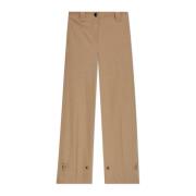 Ganni Veckade byxor Beige, Dam