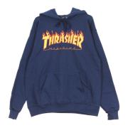 Thrasher Flame Hood Sweatshirt Navy/Gul Blue, Unisex