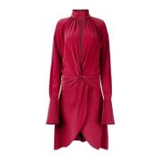 Nina Ricci Rosa High Neck Midi Klänning Red, Dam