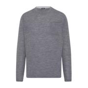 Kiton Melange Ull T-shirt Gray, Herr