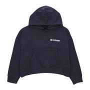 Element Kort Hoodie Logo Flint Svart Black, Dam