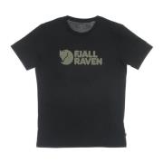 Fjällräven Svart Logo T-shirt för Män Black, Herr