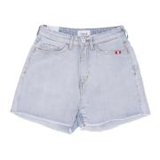 Amish Denim Shorts Ivy Fransad Botten Blue, Dam