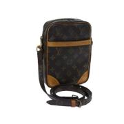 Louis Vuitton Vintage Pre-owned Belagd canvas axelremsvskor Brown, Dam