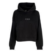 Propaganda Svart Cropped Hoodie med Logobroderi Black, Dam