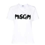 Msgm Vit Dam T-Shirt White, Dam