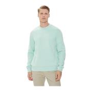 Calvin Klein Grön Bomullsweatshirt - Rak passform Blue, Herr