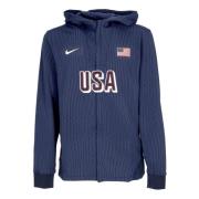 Nike USA Basketball Zip Hood Sweatshirt Blue, Herr