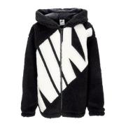 Nike Sherpa Fodrad Logo Hög Pälsjacka Svart Black, Dam