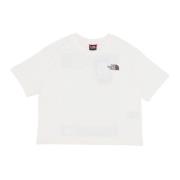 The North Face Cropped Nuptse Face Tee Gardenia White White, Dam