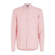 Tommy Hilfiger Linne Gingham Skjorta Red, Herr