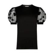 Nina Ricci Svart Puffärm T-shirt Black, Dam