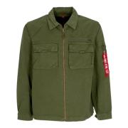 Alpha Industries Twill Overshirt Jacka Mörk Oliv Green, Herr