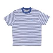 Carhartt Wip Randig Crew Neck Tee Mjuk Passform Blue, Herr