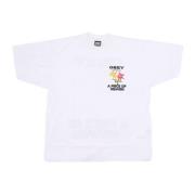 Obey Himlen Crew Neck T-shirt Silkscreen Print White, Herr