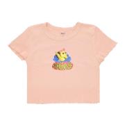 Obey And Cropped Figursydd T-shirt Persika Sand Pink, Dam