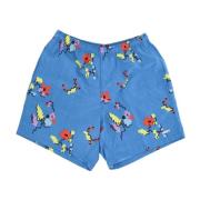 Obey Blå Multi Digital Print Herr Shorts Blue, Herr