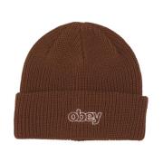 Obey Throwback Beanie Sepia Hat Brown, Herr