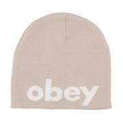 Obey Silvergrå Beanie Mössa Stretchtyg Gray, Herr