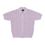 HUF Monogram Jacquard Zip Polo Sweater Purple, Herr