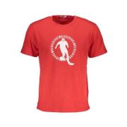 Bikkembergs Röd Bomull Logo Print T-shirt Red, Herr