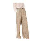 Mason's Damernas Wide Pinces Chino Byxor Beige, Dam