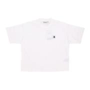 Carhartt Wip Vaxad Tee Mjuk Passform Logo Broderad White, Dam