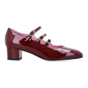 Carel Burgundy Mary Janes Pump Skor Red, Dam