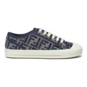 Fendi Blå Denim Sneakers FF Jacquard Blue, Dam