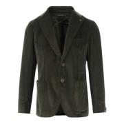 Tagliatore Stretch Cotton Velvet Corduroy Jacket Green, Herr