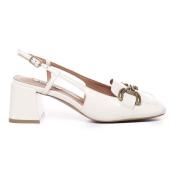 Bibi Lou Vita Läder Slingback Sandaler med Kedja White, Dam