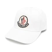 Moncler Vit Baseballkeps Bomull Gabardin White, Herr