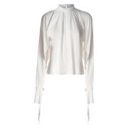 Pinko Silkeblandning Vit Blus White, Dam