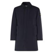 Stone Island Blå Jacka Stora Fickor Dold Dragkedja Blue, Herr