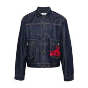 Vivienne Westwood Indigo Denim Jacka med Orb Logo Blue, Herr