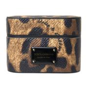 Dolce & Gabbana Leopard Print AirPods Fodral Brown, Dam