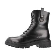 Geox Stiliga Lace-up Boots i Iridea Black, Dam