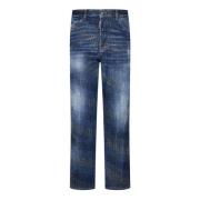 Dsquared2 Kristall Logo Blå Jeans Aw24 Blue, Dam