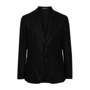 Tagliatore Diagonal Stripe Wool-Cashmere Jacket Black, Herr