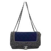 Chanel Vintage Pre-owned Bomull axelremsvskor Blue, Dam